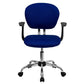 Mid-Back Blue Mesh Padded Swivel Task Office Chair With Chrome Base And Arms By Flash Furniture | Office Chairs | Modishstore - 4
