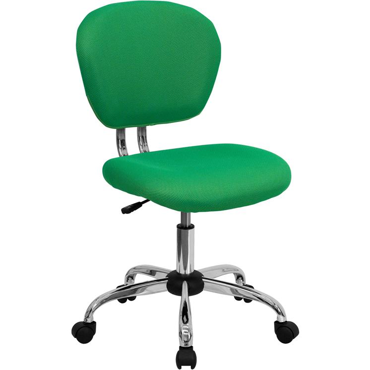 Mid-Back Bright Green Mesh Padded Swivel Task Office Chair With Chrome Base By Flash Furniture | Office Chairs | Modishstore