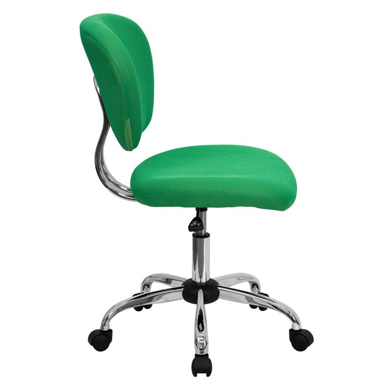 Mid-Back Bright Green Mesh Padded Swivel Task Office Chair With Chrome Base By Flash Furniture | Office Chairs | Modishstore - 2
