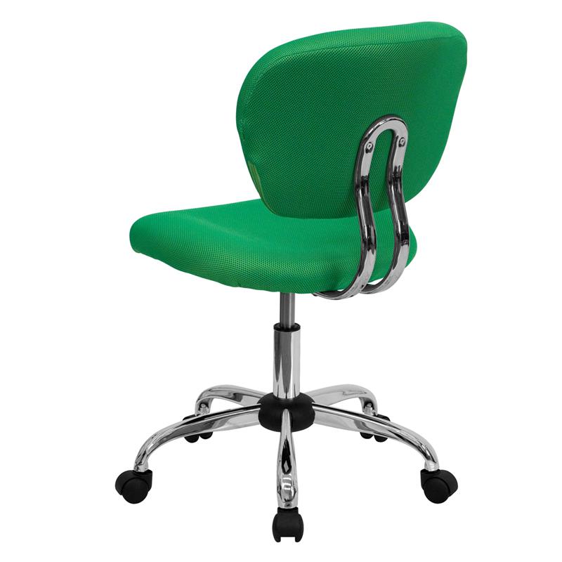 Mid-Back Bright Green Mesh Padded Swivel Task Office Chair With Chrome Base By Flash Furniture | Office Chairs | Modishstore - 3