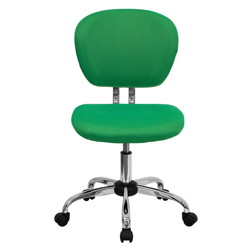 Mid-Back Bright Green Mesh Padded Swivel Task Office Chair With Chrome Base By Flash Furniture | Office Chairs | Modishstore - 4