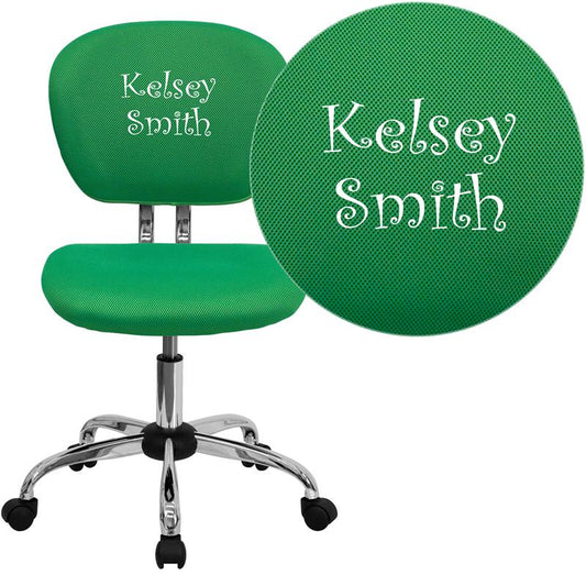 Personalized Mid-Back Bright Green Mesh Swivel Task Office Chair With Chrome Base By Flash Furniture | Office Chairs | Modishstore