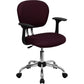 Mid-Back Burgundy Mesh Padded Swivel Task Office Chair With Chrome Base And Arms By Flash Furniture | Office Chairs | Modishstore