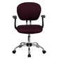 Mid-Back Burgundy Mesh Padded Swivel Task Office Chair With Chrome Base And Arms By Flash Furniture | Office Chairs | Modishstore - 4