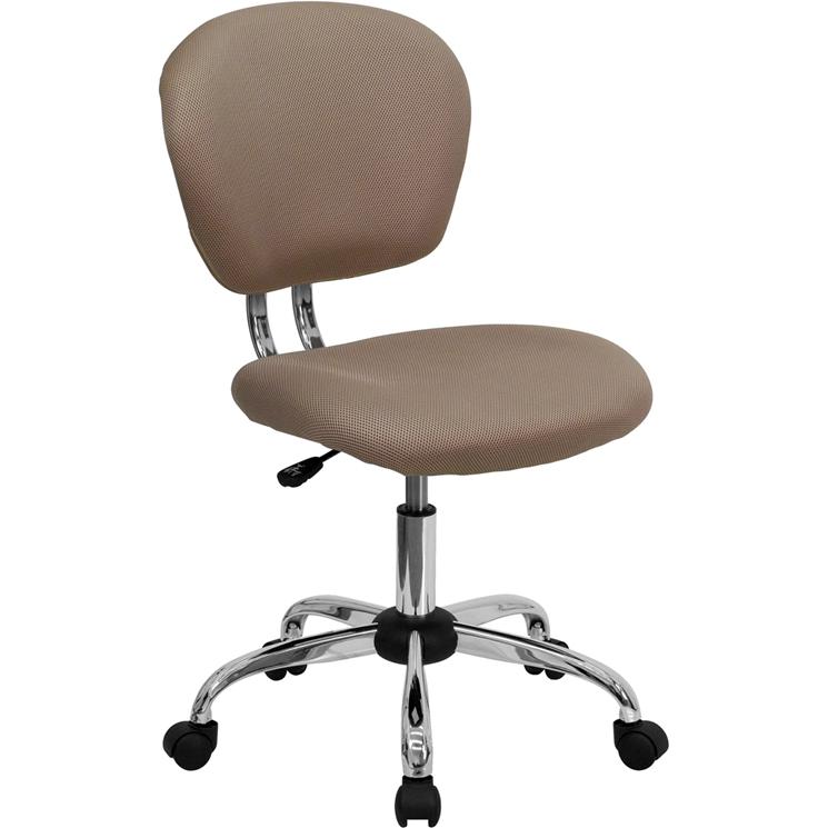 Mid-Back Coffee Brown Mesh Padded Swivel Task Office Chair With Chrome Base By Flash Furniture | Office Chairs | Modishstore - 1