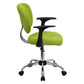 Mid-Back Apple Green Mesh Padded Swivel Task Office Chair With Chrome Base And Arms By Flash Furniture | Office Chairs | Modishstore - 2