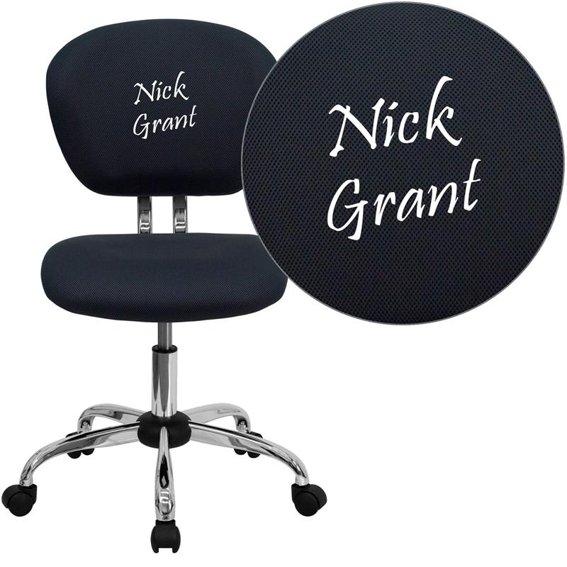 Personalized Mid-Back Gray Mesh Swivel Task Office Chair With Chrome Base By Flash Furniture | Office Chairs | Modishstore - 1