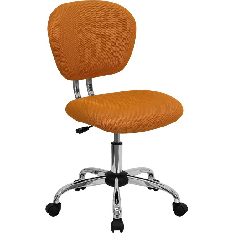 Mid-Back Orange Mesh Padded Swivel Task Office Chair With Chrome Base By Flash Furniture | Office Chairs | Modishstore - 1