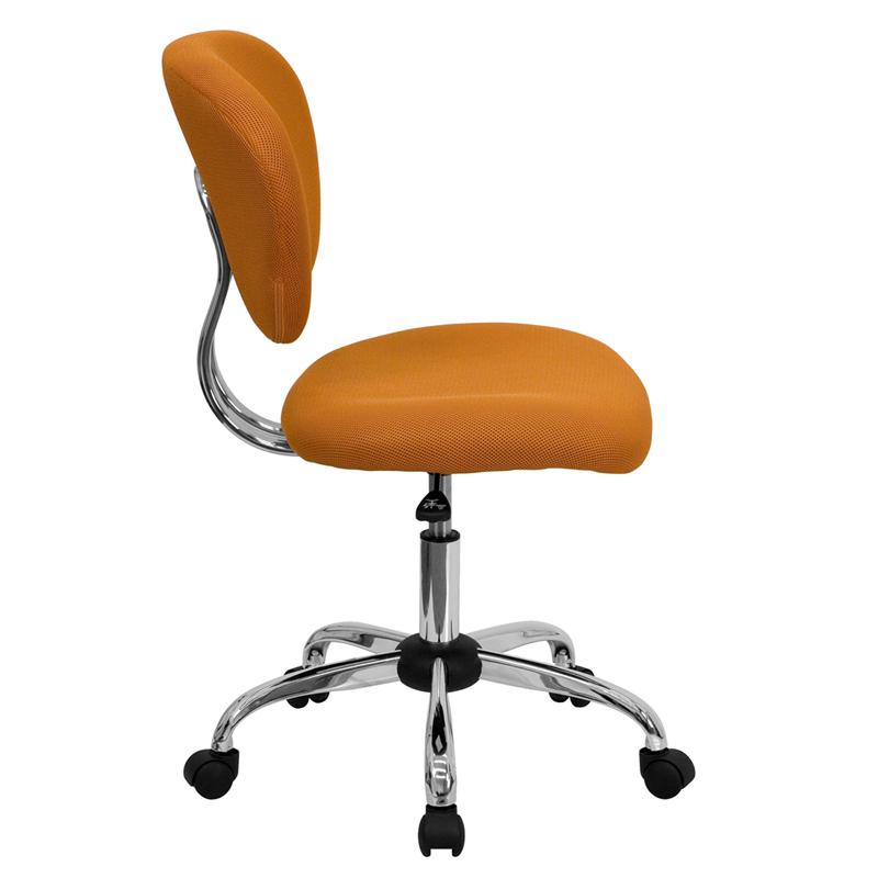 Mid-Back Orange Mesh Padded Swivel Task Office Chair With Chrome Base By Flash Furniture | Office Chairs | Modishstore - 2