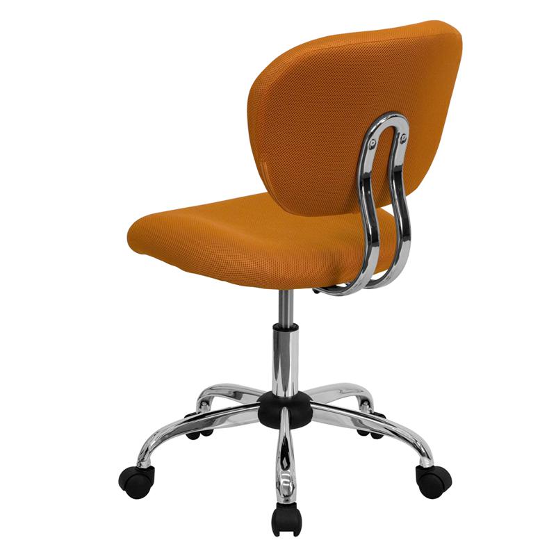 Mid-Back Orange Mesh Padded Swivel Task Office Chair With Chrome Base By Flash Furniture | Office Chairs | Modishstore - 3