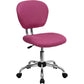 Mid-Back Pink Mesh Padded Swivel Task Office Chair With Chrome Base By Flash Furniture | Office Chairs | Modishstore - 1