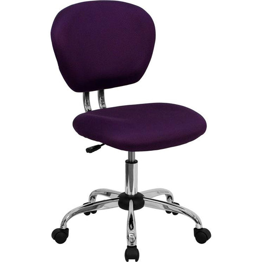 Mid-Back Purple Mesh Padded Swivel Task Office Chair With Chrome Base By Flash Furniture | Office Chairs | Modishstore