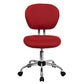 Mid-Back Red Mesh Padded Swivel Task Office Chair With Chrome Base By Flash Furniture | Office Chairs | Modishstore - 4