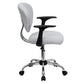 Mid-Back White Mesh Padded Swivel Task Office Chair With Chrome Base And Arms By Flash Furniture | Office Chairs | Modishstore - 2