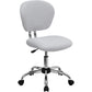 Mid-Back White Mesh Padded Swivel Task Office Chair With Chrome Base By Flash Furniture | Office Chairs | Modishstore