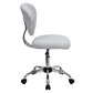 Mid-Back White Mesh Padded Swivel Task Office Chair With Chrome Base By Flash Furniture | Office Chairs | Modishstore - 2