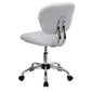 Mid-Back White Mesh Padded Swivel Task Office Chair With Chrome Base By Flash Furniture | Office Chairs | Modishstore - 3