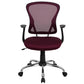 Mid-Back Burgundy Mesh Swivel Task Office Chair With Chrome Base And Arms By Flash Furniture | Office Chairs | Modishstore - 4