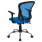 Mid-Back Blue Mesh Swivel Task Office Chair With Chrome Base And Arms By Flash Furniture | Office Chairs | Modishstore - 3