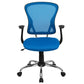 Mid-Back Blue Mesh Swivel Task Office Chair With Chrome Base And Arms By Flash Furniture | Office Chairs | Modishstore - 4
