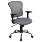 Mid-Back Gray Mesh Swivel Task Office Chair With Chrome Base And Arms By Flash Furniture | Office Chairs | Modishstore - 1