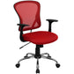 Mid-Back Red Mesh Swivel Task Office Chair With Chrome Base And Arms By Flash Furniture | Office Chairs | Modishstore - 1