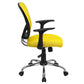 Mid-Back Yellow Mesh Swivel Task Office Chair With Chrome Base And Arms By Flash Furniture | Office Chairs | Modishstore - 2