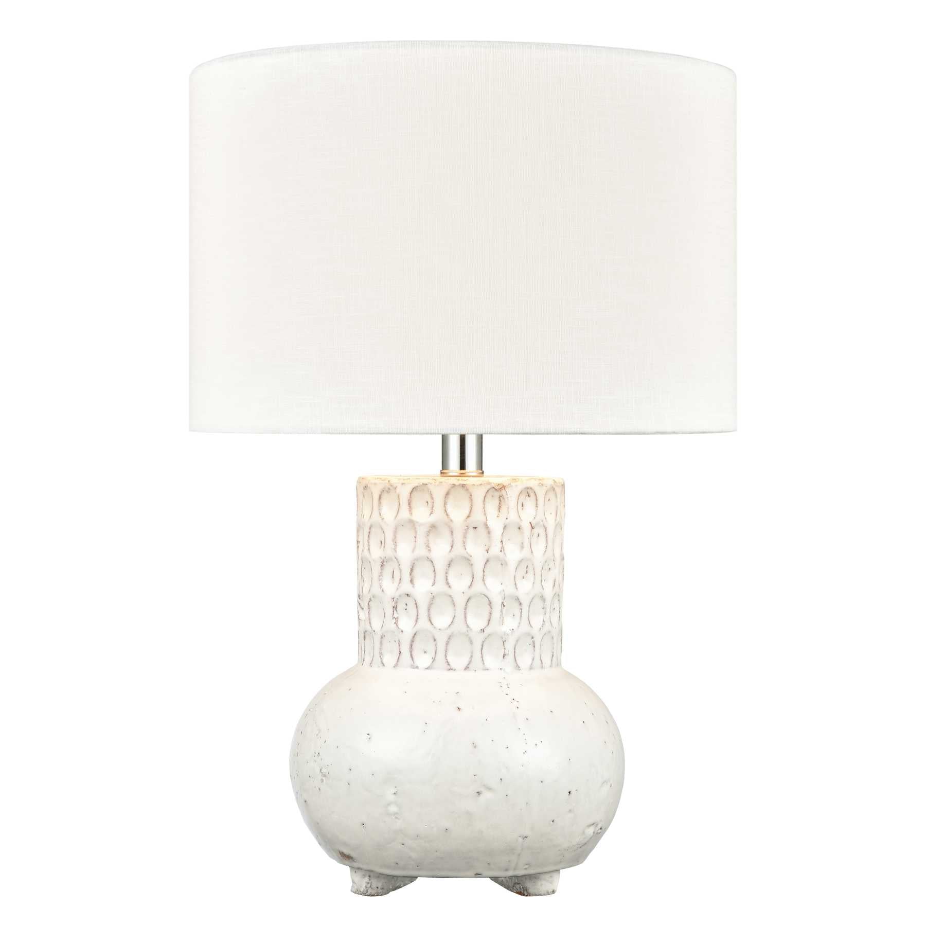 Delia 21'' High 1-Light Table Lamp - White By ELK |Table Lamps |Modishstore 