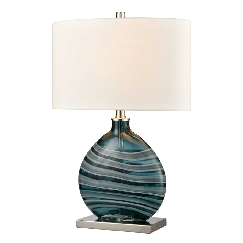 Portview 22'' High 1-Light Table Lamp - Teal By ELK |Table Lamps |Modishstore 