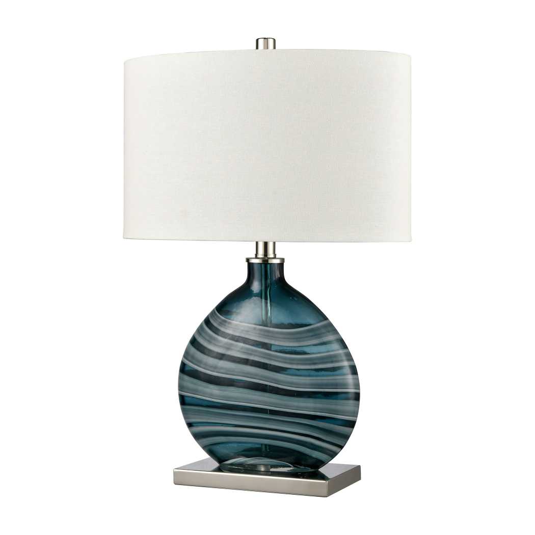 Portview 22'' High 1-Light Table Lamp - Teal By ELK |Table Lamps |Modishstore - 2