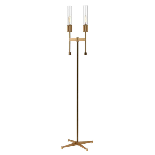 Beaconsfield 65'' High 2-Light Floor Lamp - Aged Brass By ELK |Floor Lamps |Modishstore 