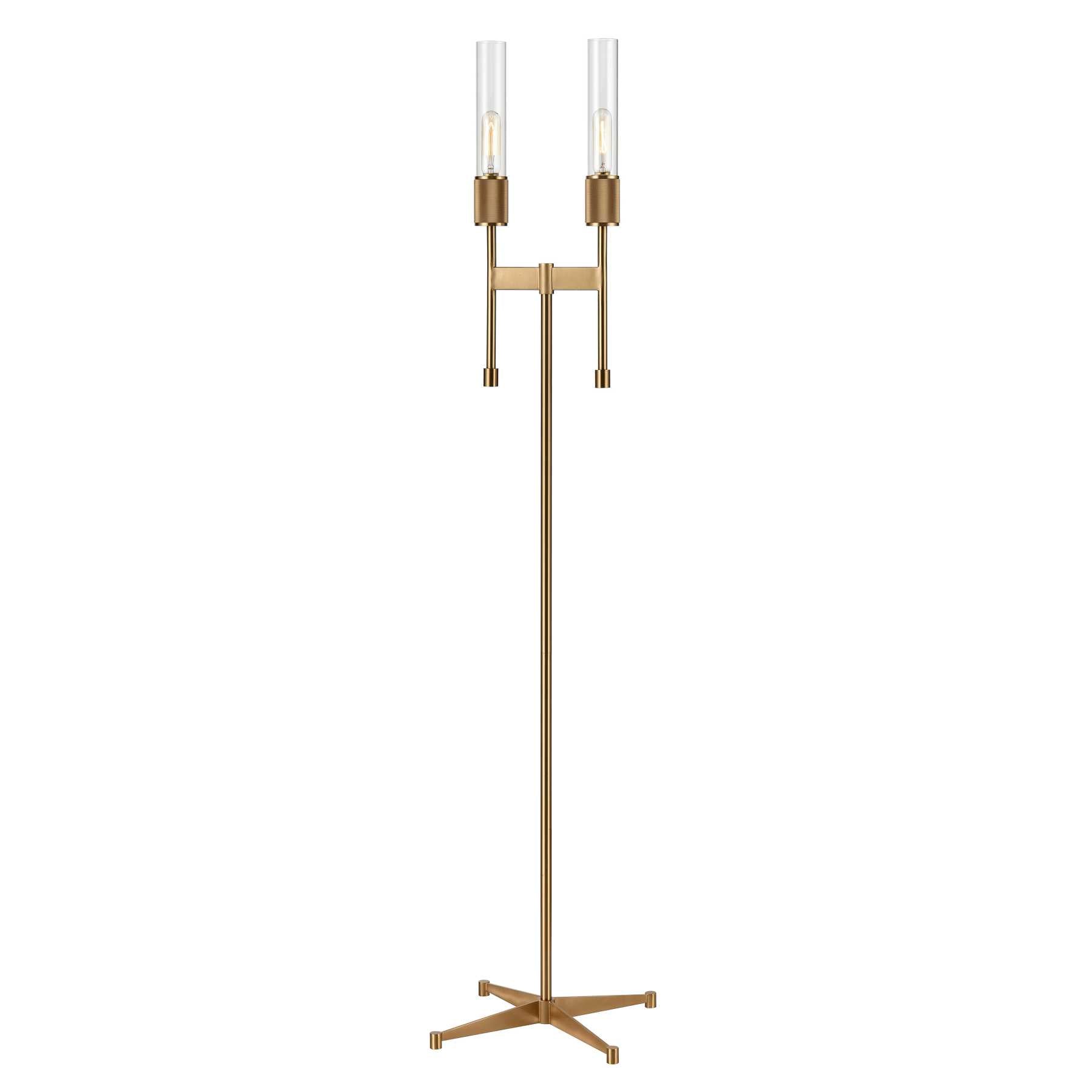 Beaconsfield 65'' High 2-Light Floor Lamp - Aged Brass By ELK |Floor Lamps |Modishstore 