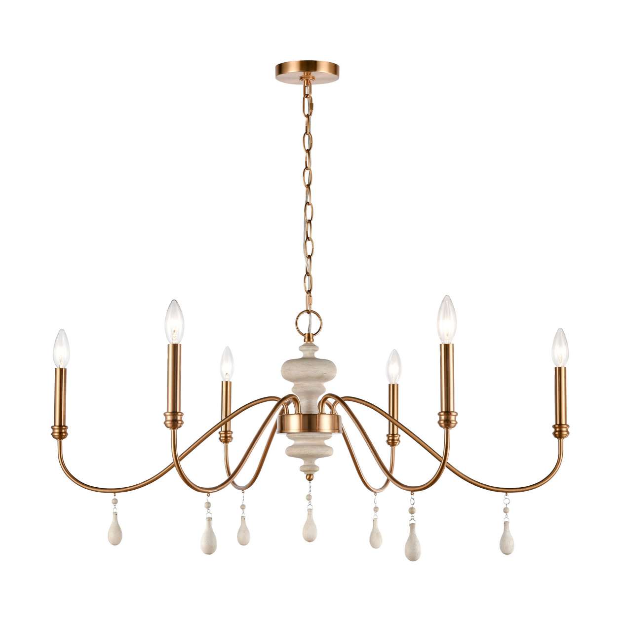 French Connection Chandelier - Aged Brass ELK Home | Chandeliers | Modishstore