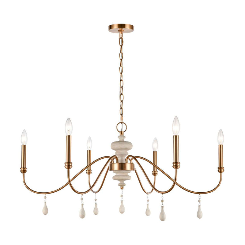 French Connection Chandelier - Aged Brass ELK Home | Chandeliers | Modishstore