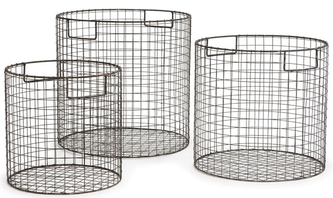 Wire Round Baskets “ Set of 3 by Napa Home & Garden | Wine & Bar Accessories | Modishstore