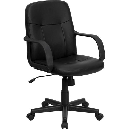 Mid-Back Black Glove Vinyl Executive Swivel Office Chair With Arms By Flash Furniture | Office Chairs | Modishstore