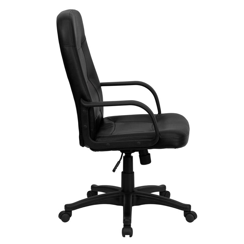 High Back Black Glove Vinyl Executive Swivel Office Chair With Arms By Flash Furniture | Office Chairs | Modishstore - 2