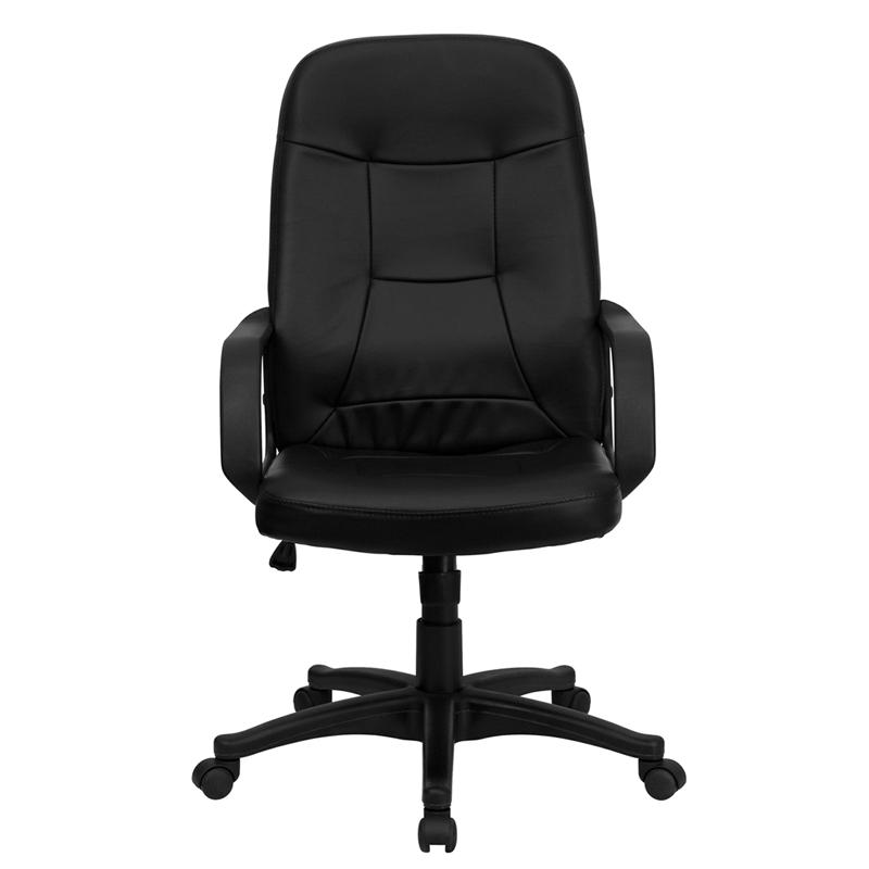 High Back Black Glove Vinyl Executive Swivel Office Chair With Arms By Flash Furniture | Office Chairs | Modishstore - 4