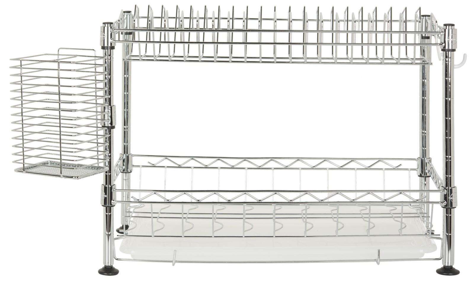 Safavieh Darina Adjustable Chrome Wire Dish Rack (17.7 In. W X 9.8 In. D X 11.8 In. H) - Chrome | Shelves & Shelving Units | Modishstore
