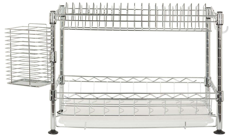 Safavieh Darina Adjustable Chrome Wire Dish Rack (17.7 In. W X 9.8 In. D X 11.8 In. H) - Chrome | Shelves & Shelving Units | Modishstore