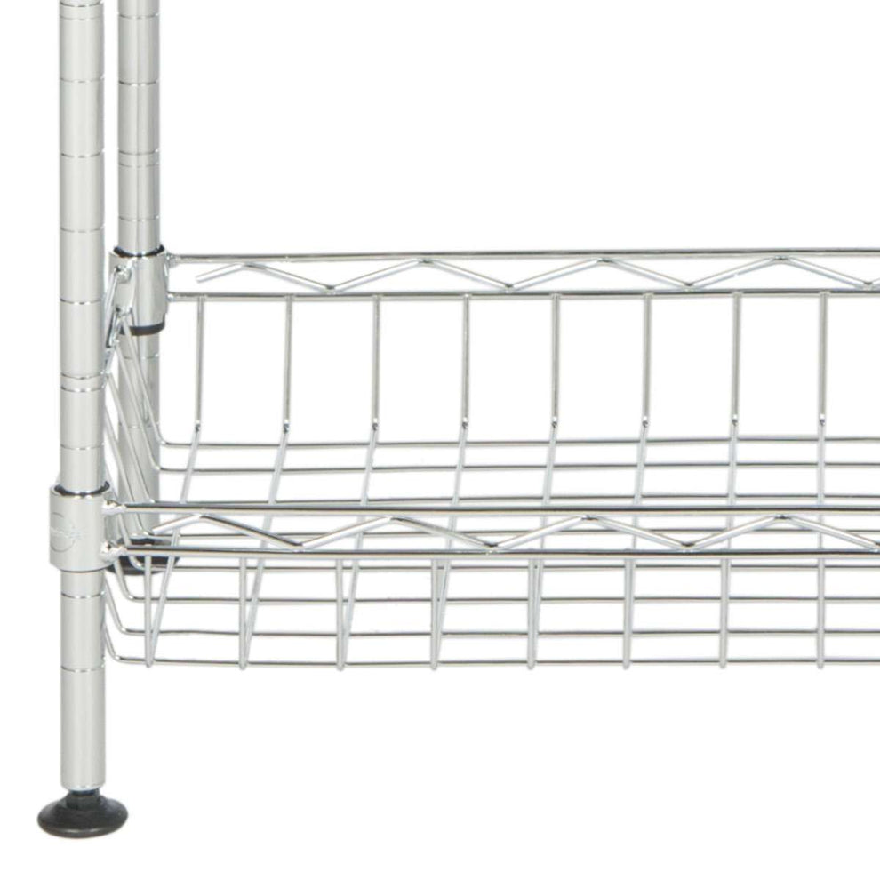 Safavieh Gaston 4 Tier Chrome Wire Mini Rack (17.7 In. W X 9.8 In. D X 31.5 In. H) - Chrome | Shelves & Shelving Units | Modishstore - 3