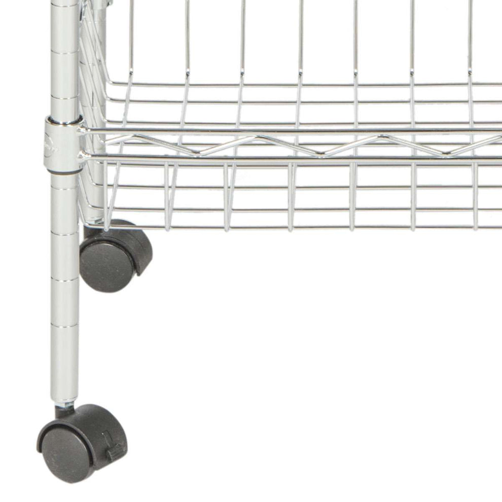 Safavieh Mario 4 Tier Chrome Wire Basket Rack Happimess By Safavieh (23.6 In. W X 13.8 In. D X 47.2 In. H) - Chrome | Shelves & Shelving Units | Modishstore - 3