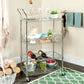 Safavieh Carmen 4 Tier Chrome Wire Adjustable Cart (23.6 In. W X 13.8 In. D X 39.3 In. H) - Chrome | Bar Carts | Modishstore - 3