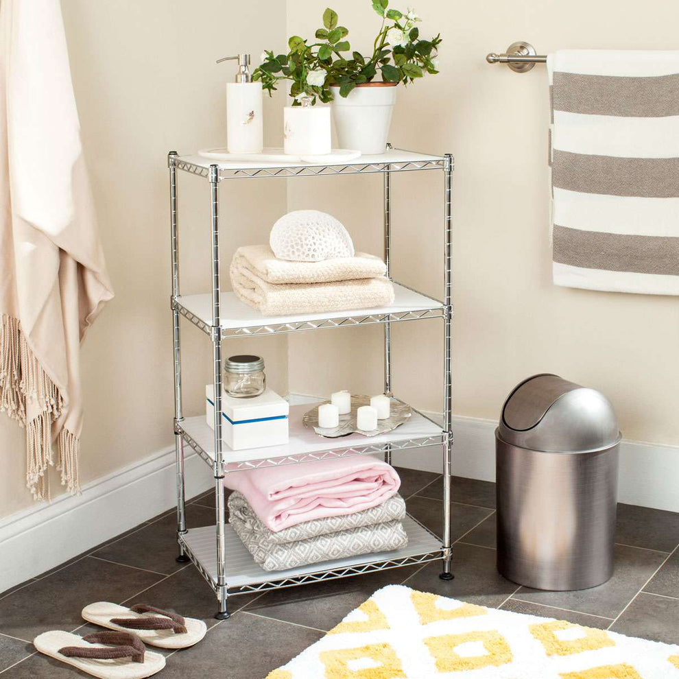 Safavieh Jules Adjustable Chrome Wire Mini Rack (17.7 In. W X 11.8 In. D X 31.5 In. H) - Chrome | Shelves & Shelving Units | Modishstore - 4