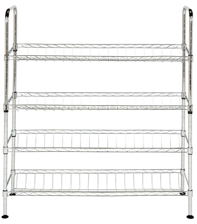 Safavieh Lidia Chrome Wire Adjustable Shoe Rack (29.5 In. W X 9.8 In. D X 33.5 In. H) - Chrome | Shelves & Shelving Units | Modishstore