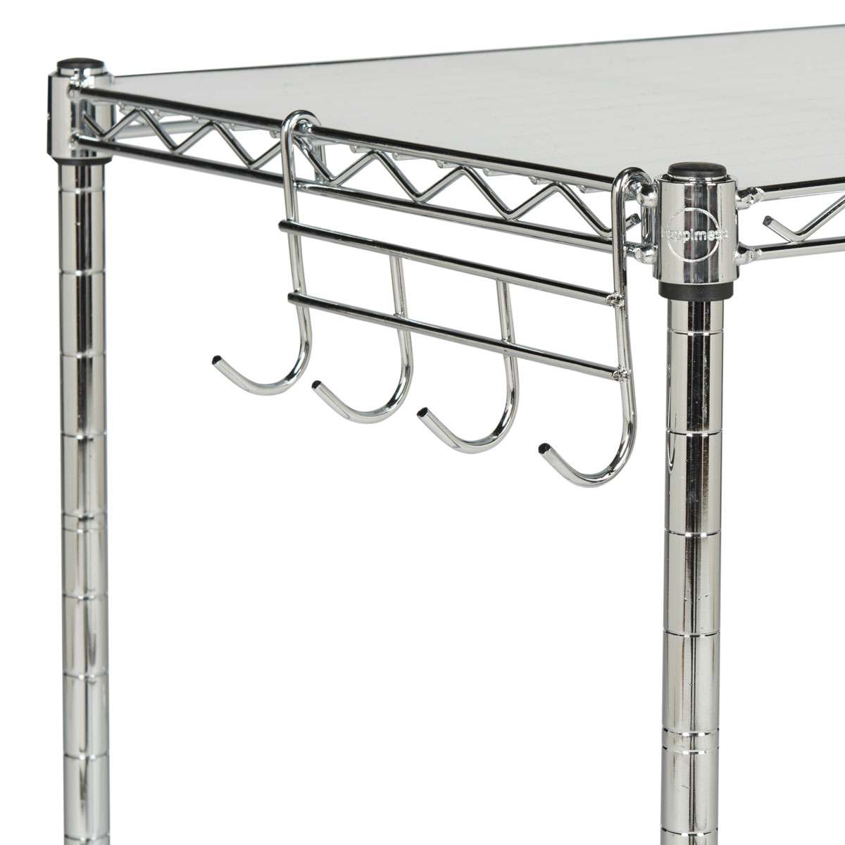 Safavieh Lucien 2 Tier Chrome Wire Microwave Rack (19.7 In. W X 11.8 In. D X 23.6 In. H) - Chrome | Shelves & Shelving Units | Modishstore - 2