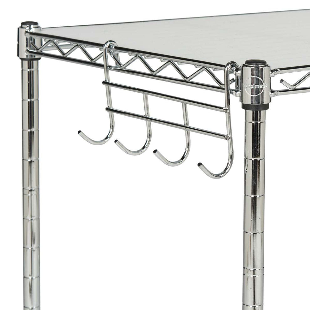 Safavieh Lucien 2 Tier Chrome Wire Microwave Rack (19.7 In. W X 11.8 In. D X 23.6 In. H) - Chrome | Shelves & Shelving Units | Modishstore - 2