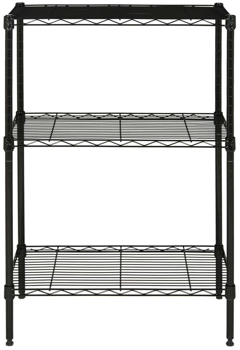 Safavieh Sierra Mini 3 Tier Chrome Wire Shelve (23 In. W X 13 In. D X 35 In. H) - Black | Shelves & Shelving Units | Modishstore - 2