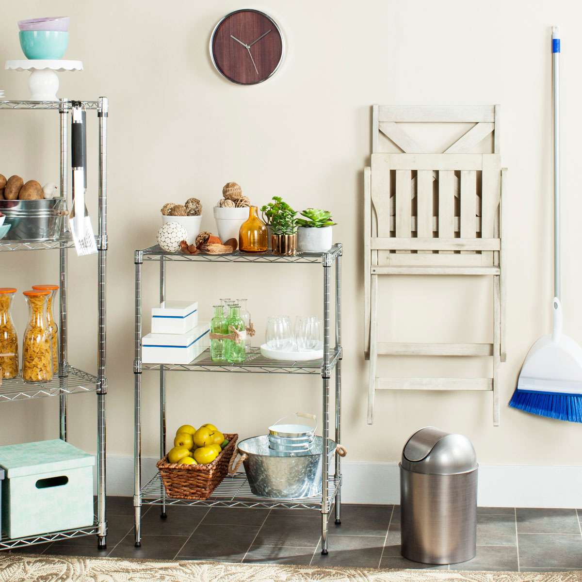 Safavieh Sierra Mini 3 Tier Chrome Wire Shelve (23 In. W X 13 In. D X 35 In. H) - Chrome | Shelves & Shelving Units | Modishstore