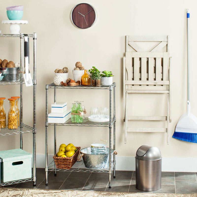 Safavieh Sierra Mini 3 Tier Chrome Wire Shelve (23 In. W X 13 In. D X 35 In. H) - Chrome | Shelves & Shelving Units | Modishstore